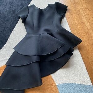 Kaela Kay - Cascading Ruffle Peplum Scuba Top 🖤